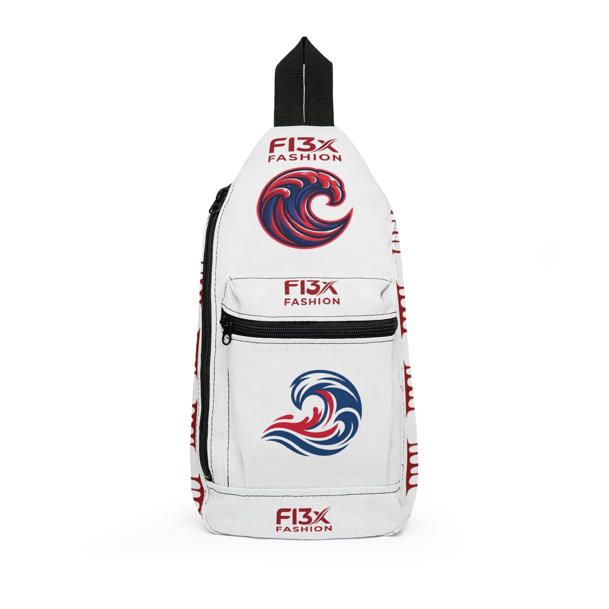 Sling Bag – F13x Fashion Red & Blue Wave Logo Crossbody