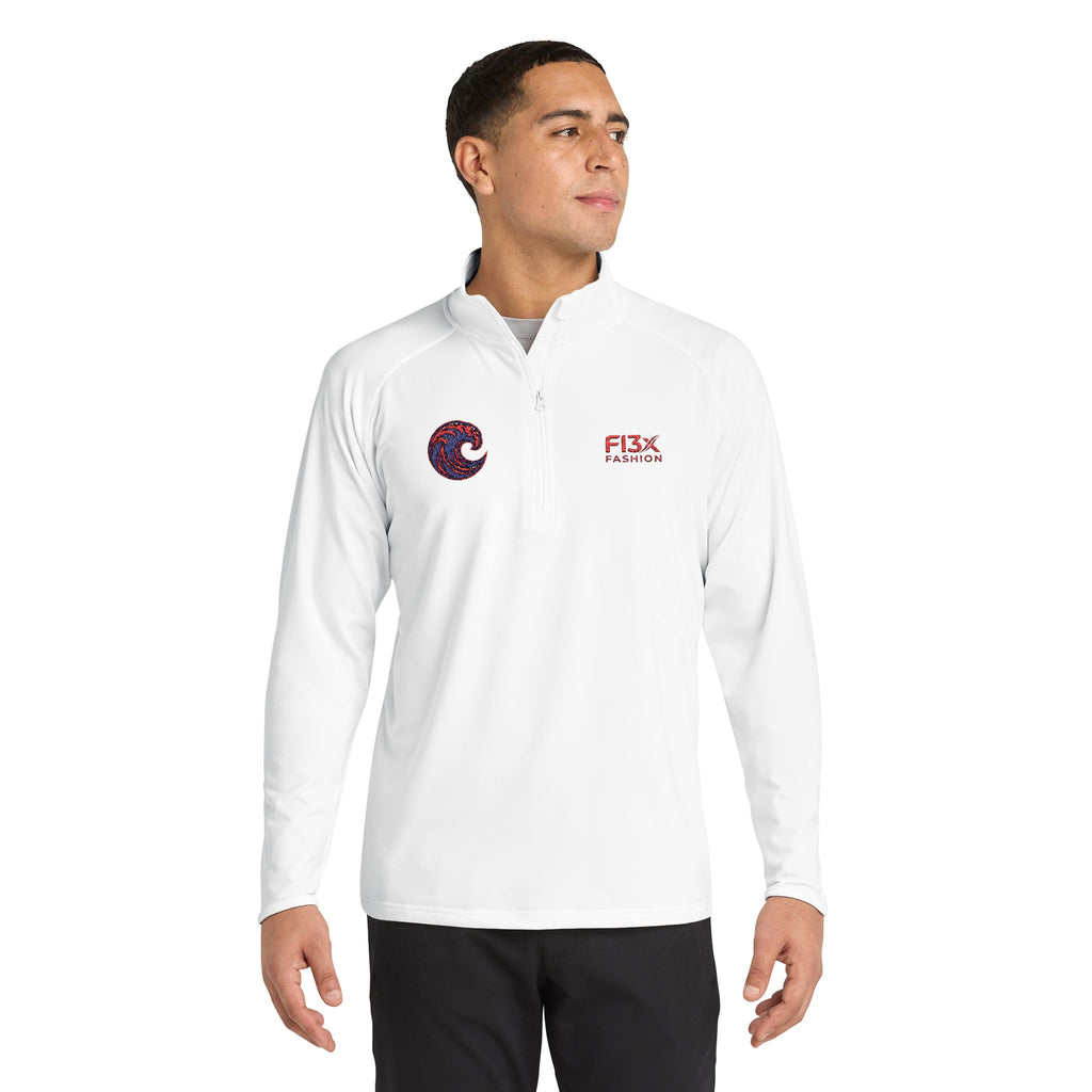 Embroidered Men's Quarter-Zip Pullover — FISX Racing Logo