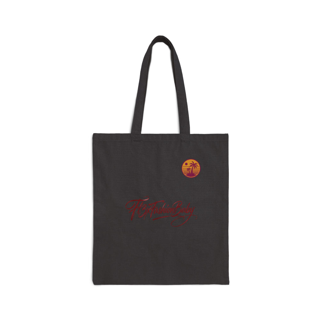 Canvas Tote Bag — "Fit Fashion Baby" Script Logo Eco Shopper