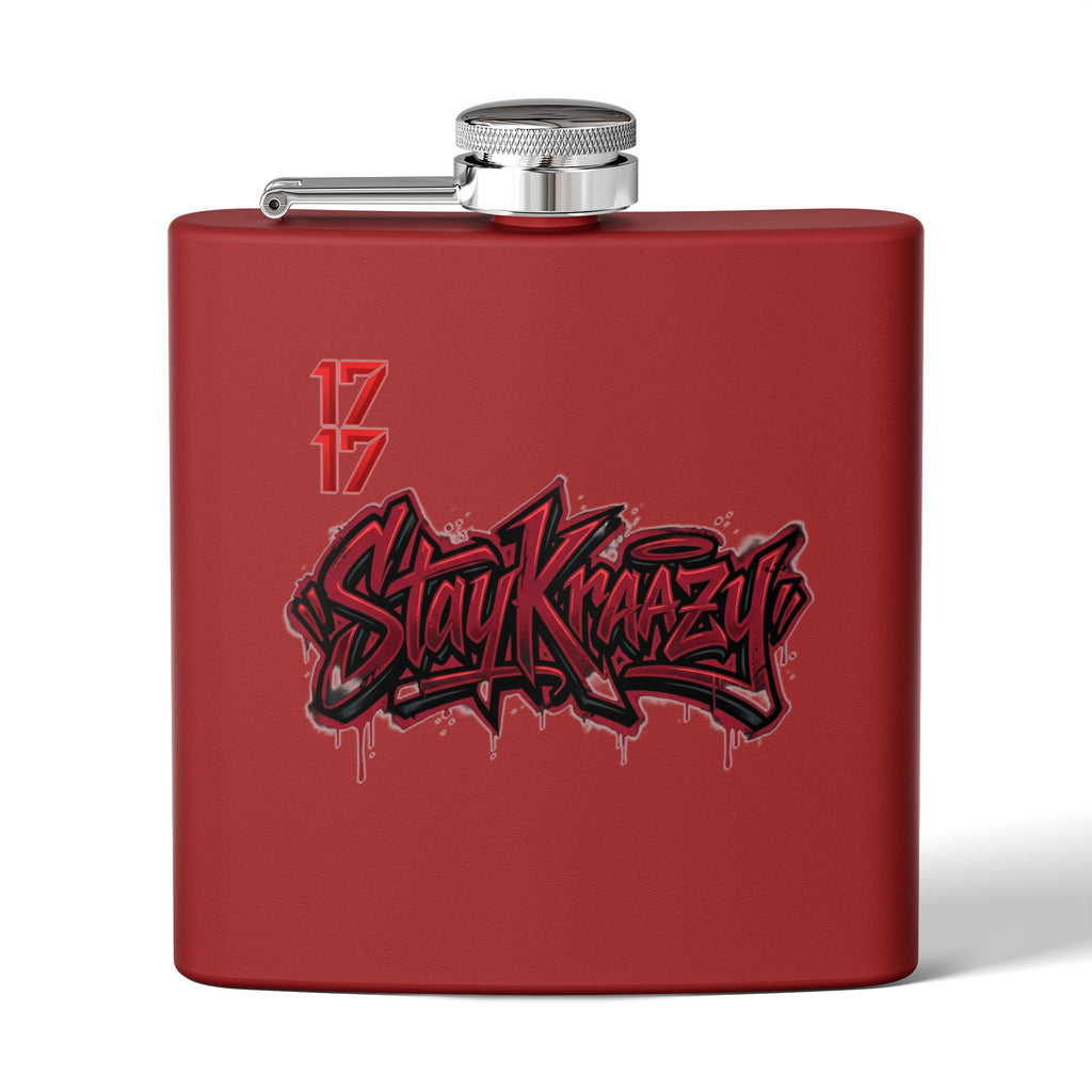 Flask — 'Stay Krazy' Graffiti Stainless Steel 6oz Hip-Hop Flask