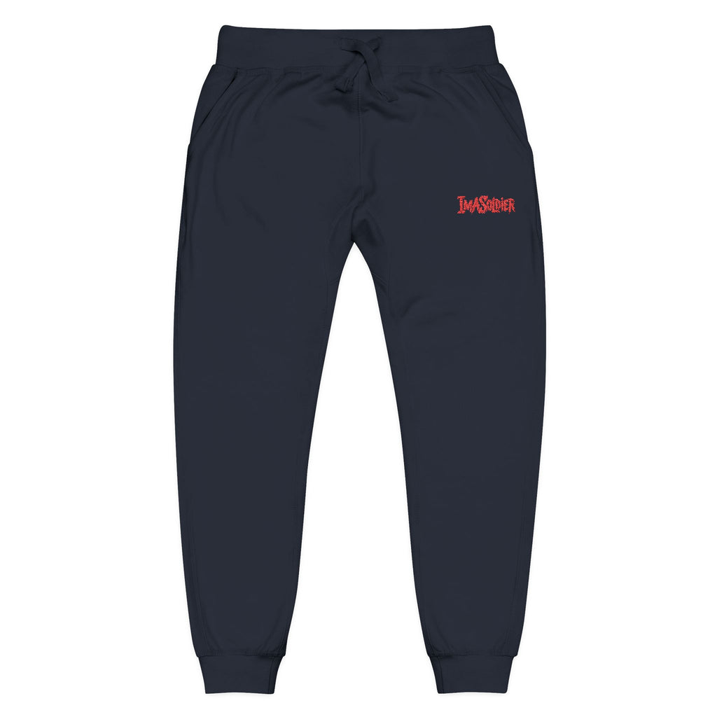 Embroidered "I’m Sorry" Fleece Sweatpants — Cozy White Joggers