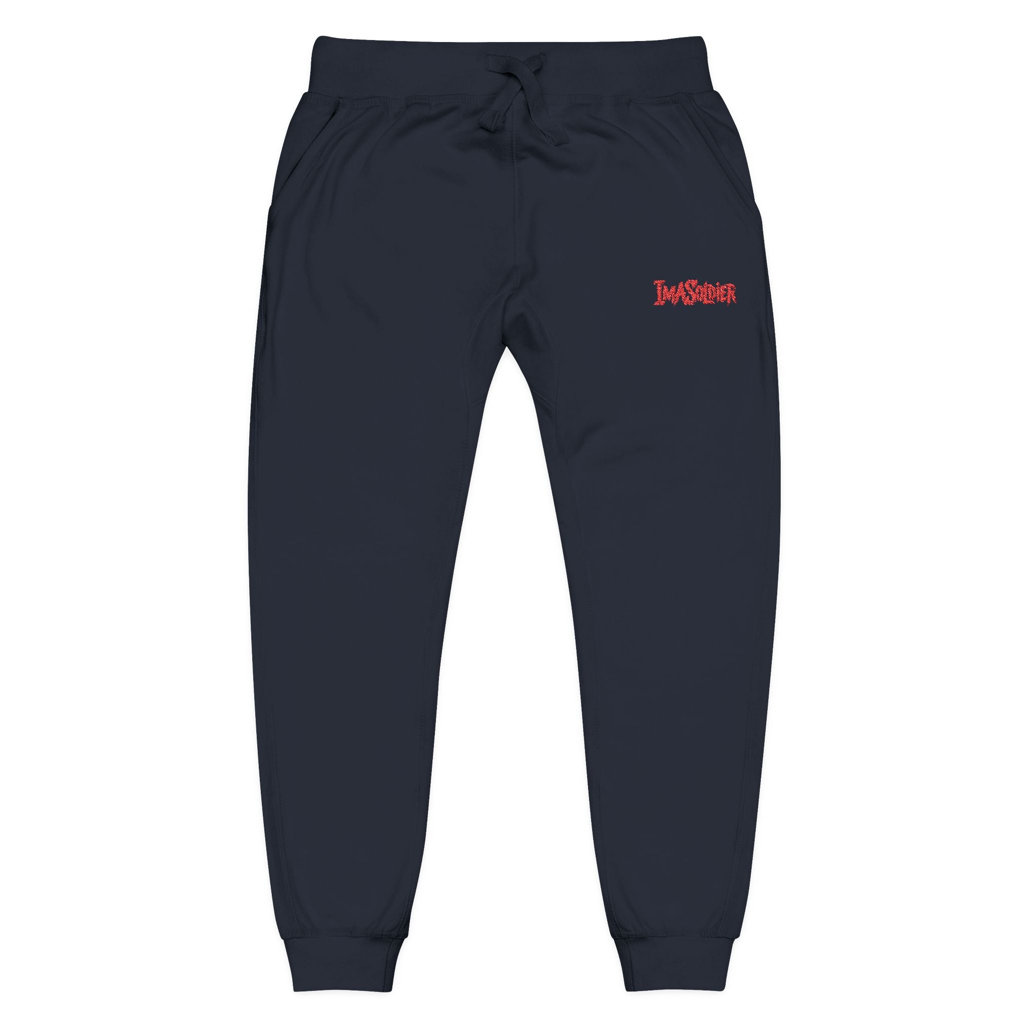 Embroidered "I’m Sorry" Fleece Sweatpants — Cozy White Joggers