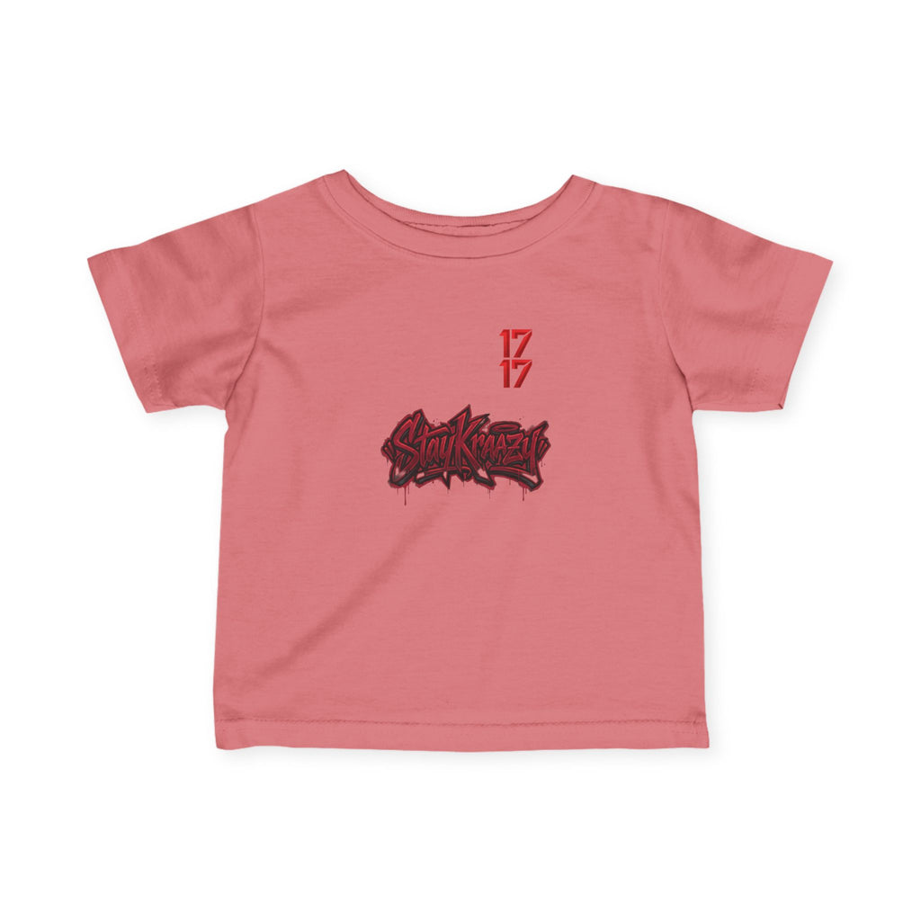 Infant Tee — Red Graffiti "17/17" Street Style Baby Shirt