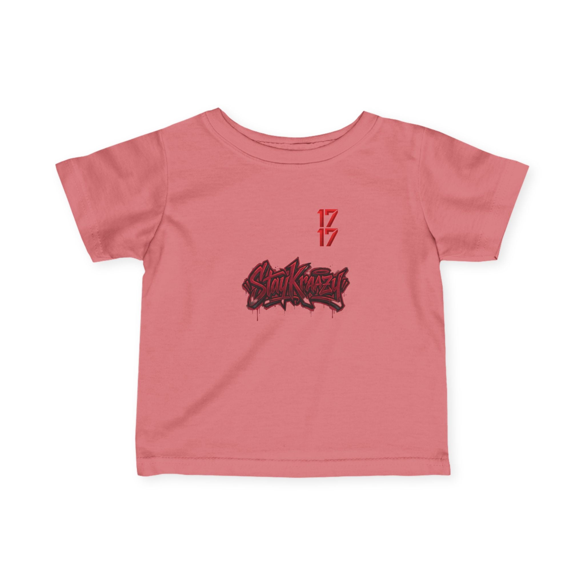Infant Tee — Red Graffiti "17/17" Street Style Baby Shirt