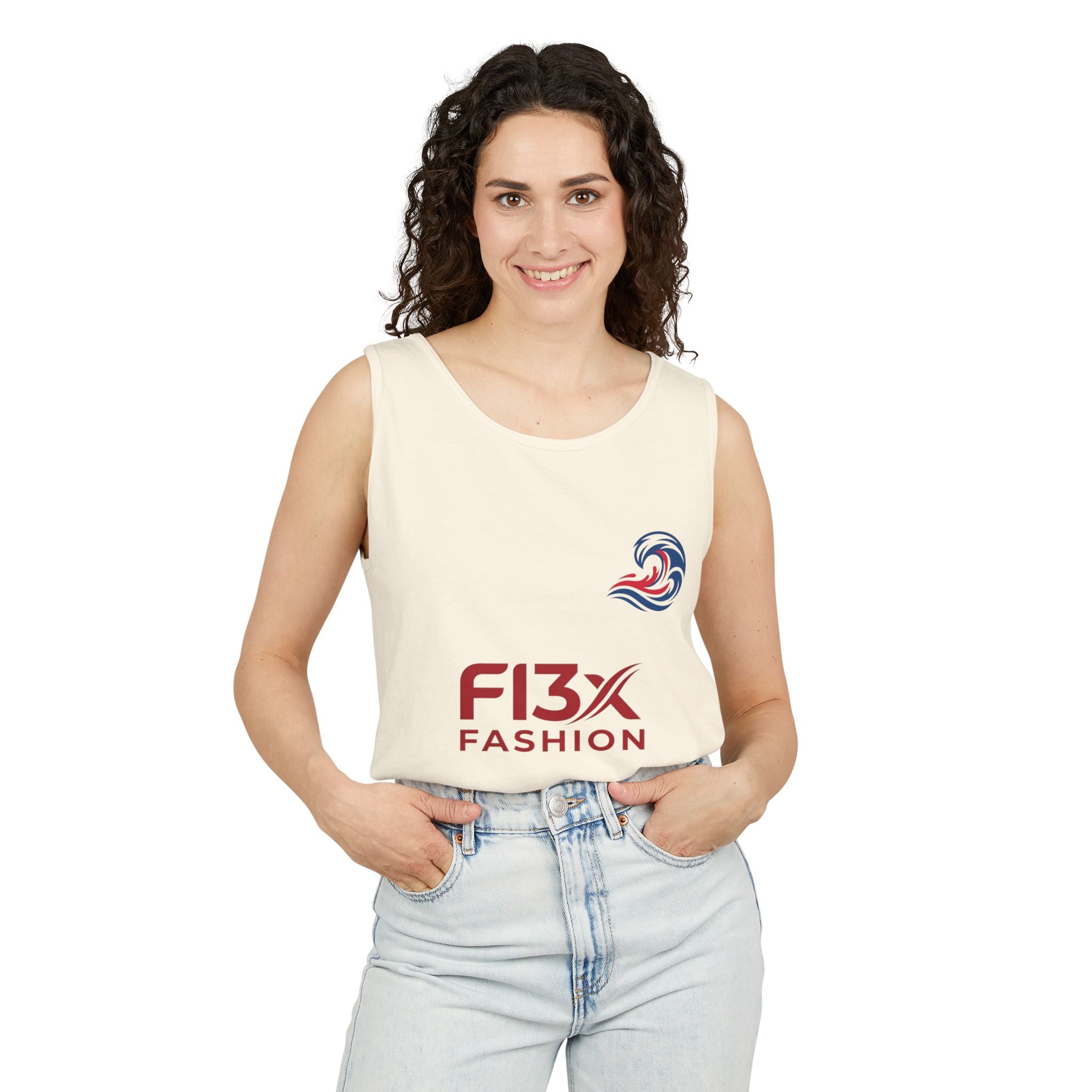 Graphic Tank Top - Colorful Cosmic Woman Illustration