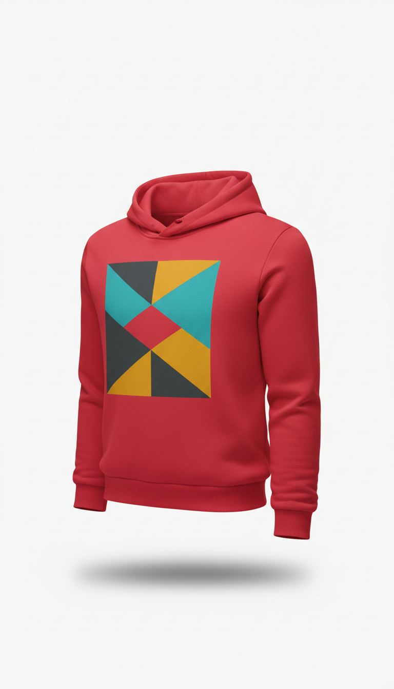 Men's Graphic Hoodie in Punch Red