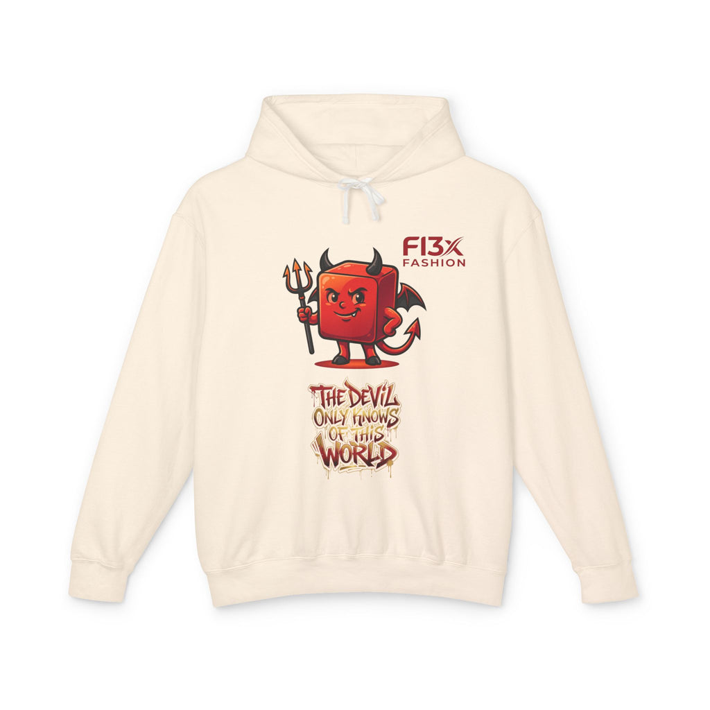 Devil Graphic Hoodie — "The Devil Only Knows of This World" Streetwear Sweatshirt