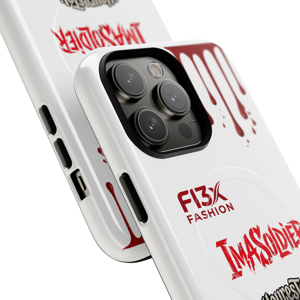 Tough Magnetic Phone Case — 'ImASoldier' Blood Drip Gaming Design