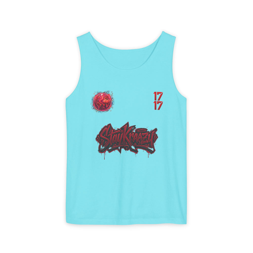 Red Planet Graphic Tank Top — '17/17' Streetwear Planet Design
