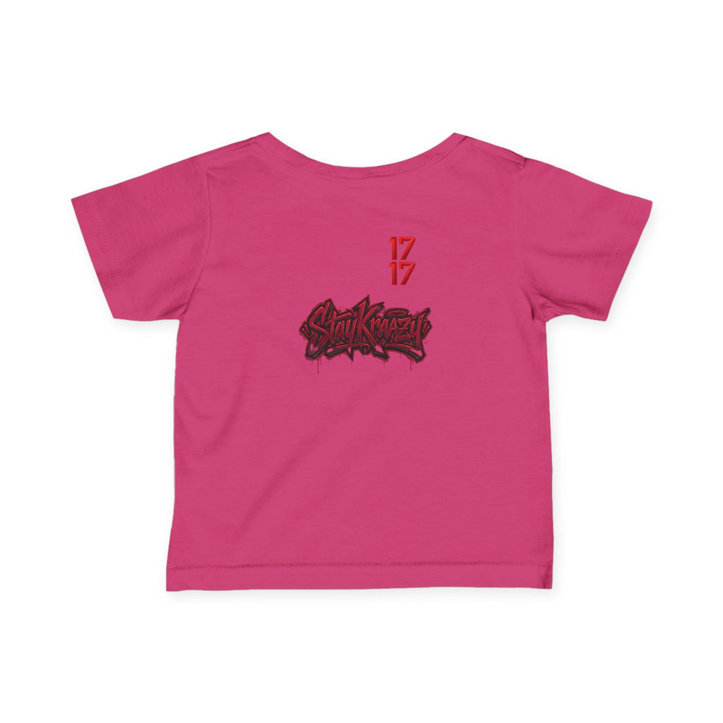 Infant Tee — Red Graffiti "17/17" Street Style Baby Shirt