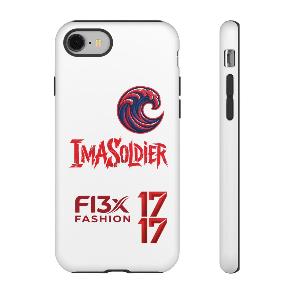 Phone Case — 'ImaSoldier' Red Wave Protective Hard Case