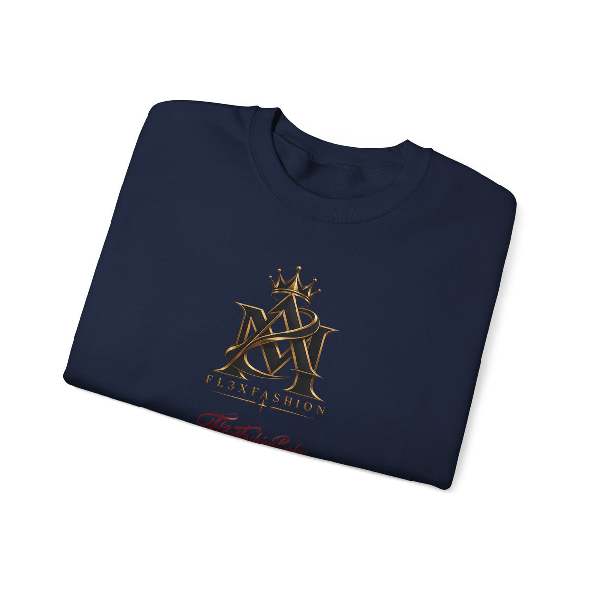 Asian-Inspired Logo Crewneck Sweatshirt — Monogram, Kanji & Lucky Charm Design