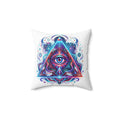 Mystic Third Eye Triangle Pillow - Psychedelic Spiritual Decorative Throw