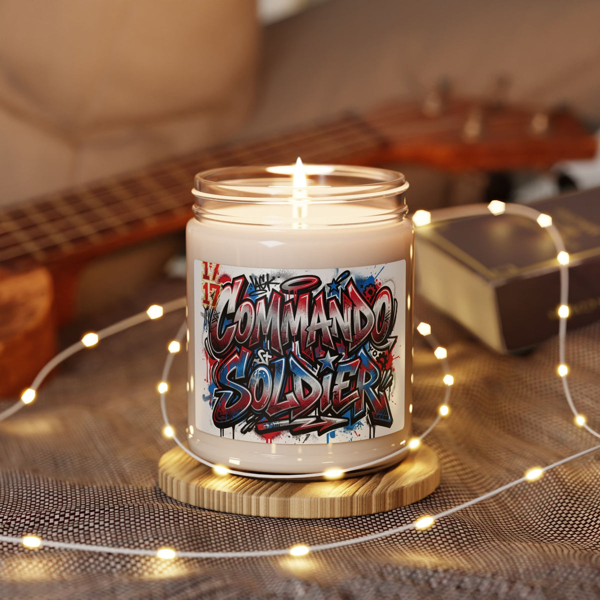 Scented Soy Candle — "Commando Soldier" Graffiti Jar, 9oz