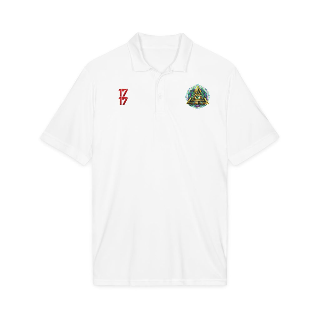 Embroidered Triangle Eye Polo Shirt — 1717 Logo Performance Golf Polo
