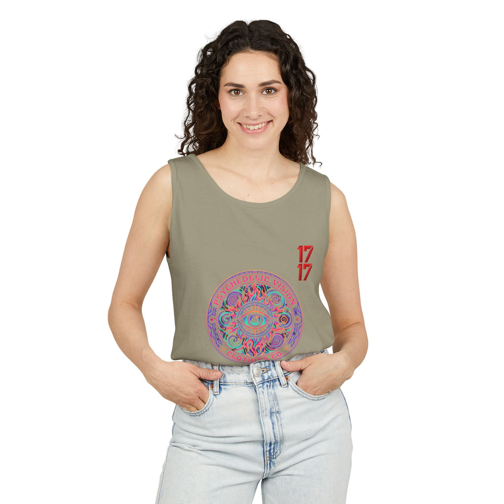 Psychedelic Vision Tank Top — Retro Eye Mandala Graphic