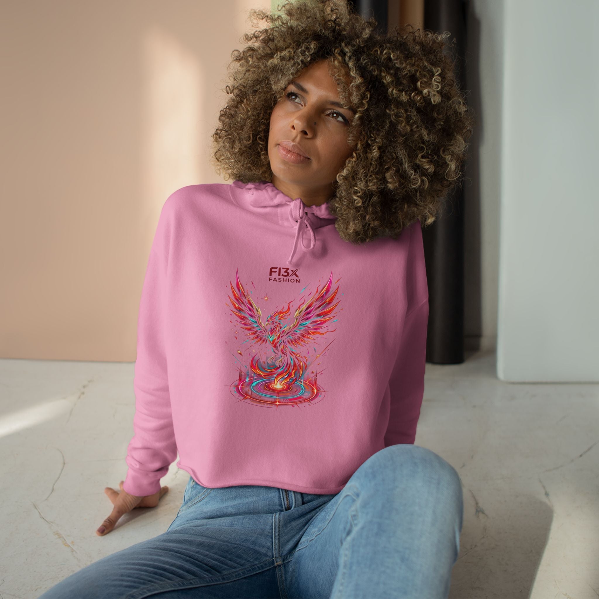 Phoenix Crop Hoodie — FI3x Fashion Logo Graphic
