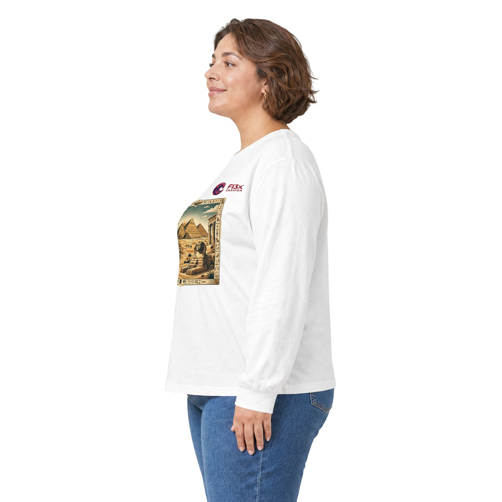 Egyptian Pyramids Vintage Graphic Long Sleeve Tee