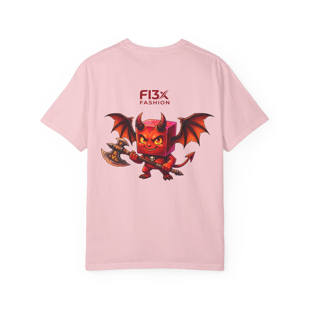 Devil Mascot T-Shirt — 'F13X Fashion' Graphic Tee (Front Chest & Back Print)