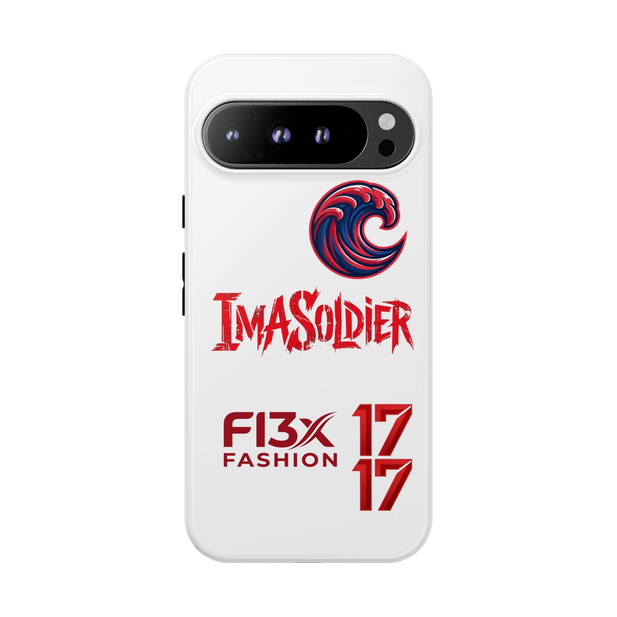 Phone Case — 'ImaSoldier' Red Wave Protective Hard Case