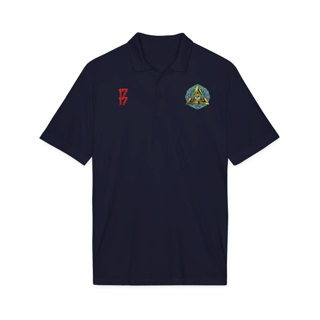 Embroidered Triangle Eye Polo Shirt — 1717 Logo Performance Golf Polo