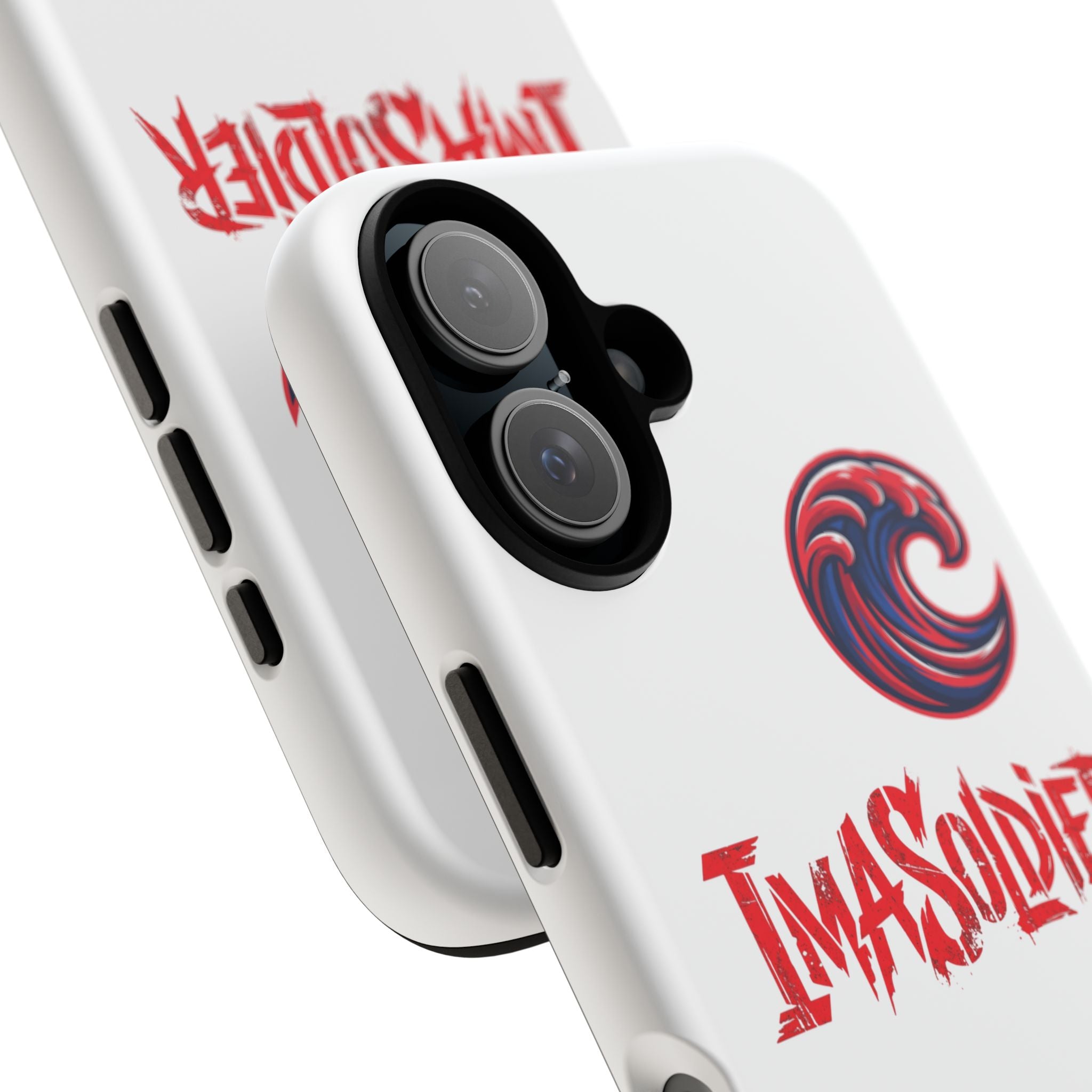 Phone Case — 'ImaSoldier' Red Wave Protective Hard Case