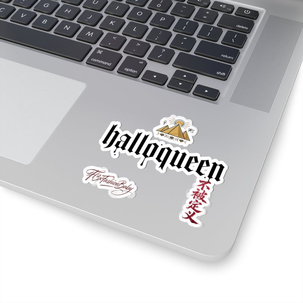Halloqueen Kiss-Cut Sticker Pack — Gothic Logo, Pyramid & Script Decals