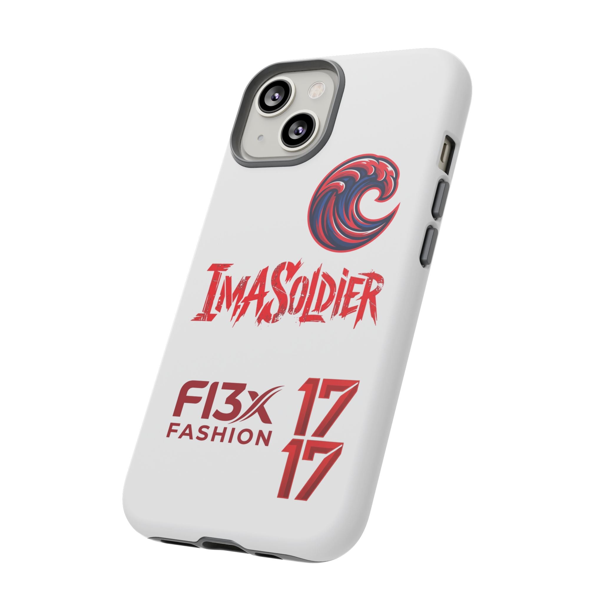 Phone Case — 'ImaSoldier' Red Wave Protective Hard Case