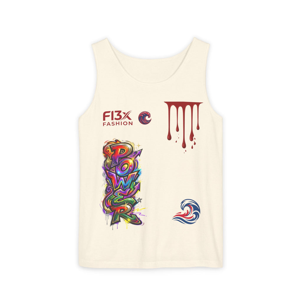 Graphic Tank Top — Colorful Street Art & Drip Logo Design