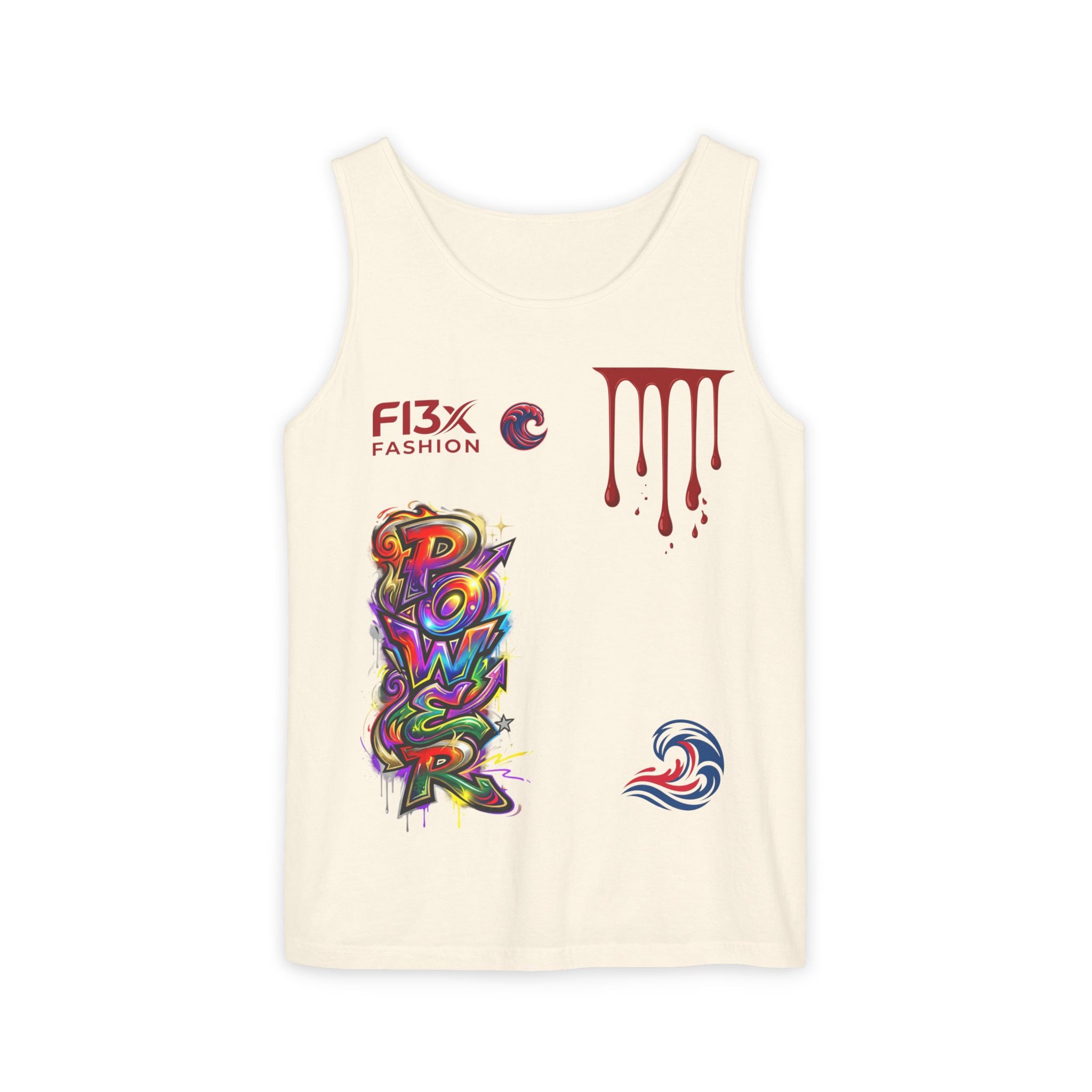 Graphic Tank Top — Colorful Street Art & Drip Logo Design