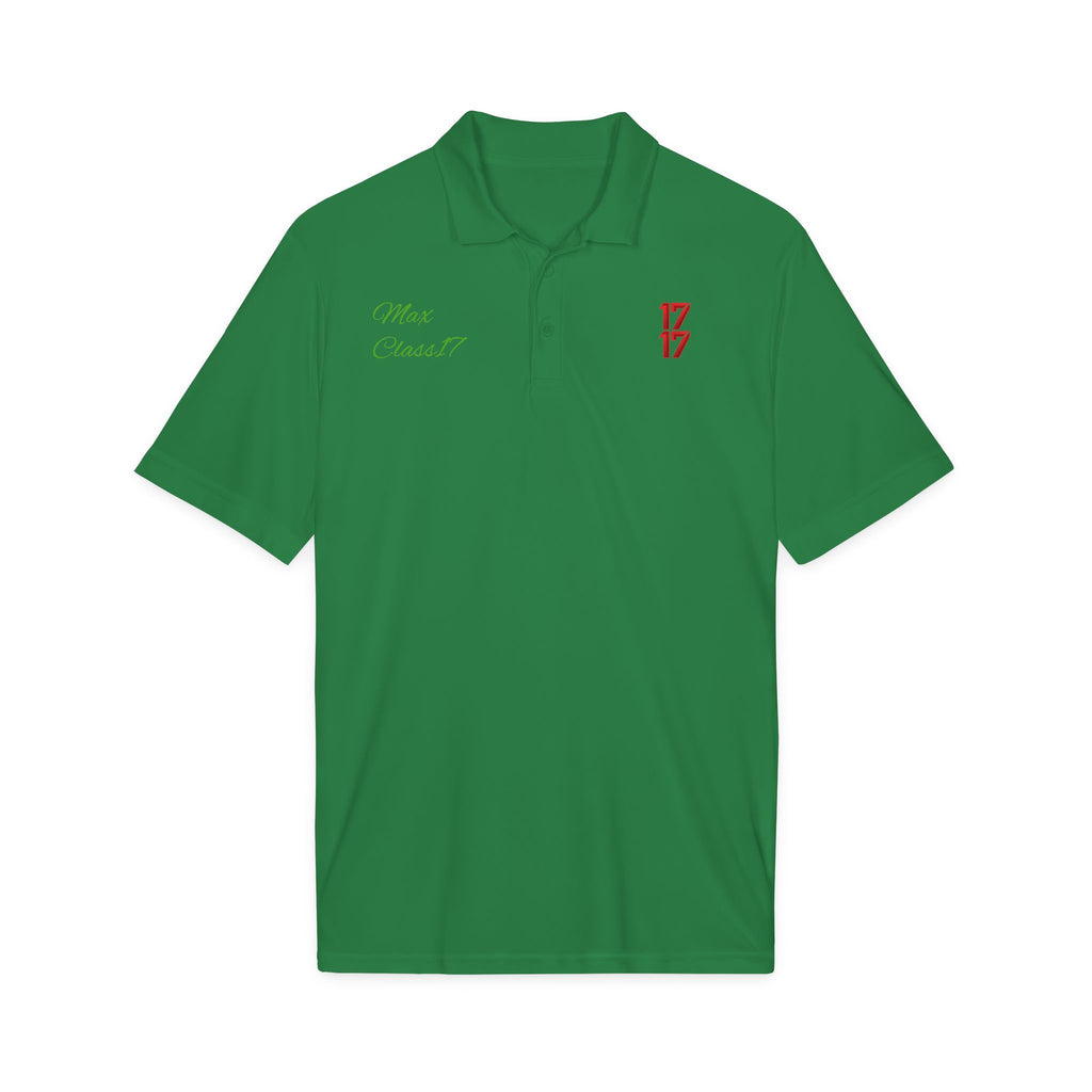 Embroidered 17/17 Polo Shirt with 'Max Crew!!' Accent