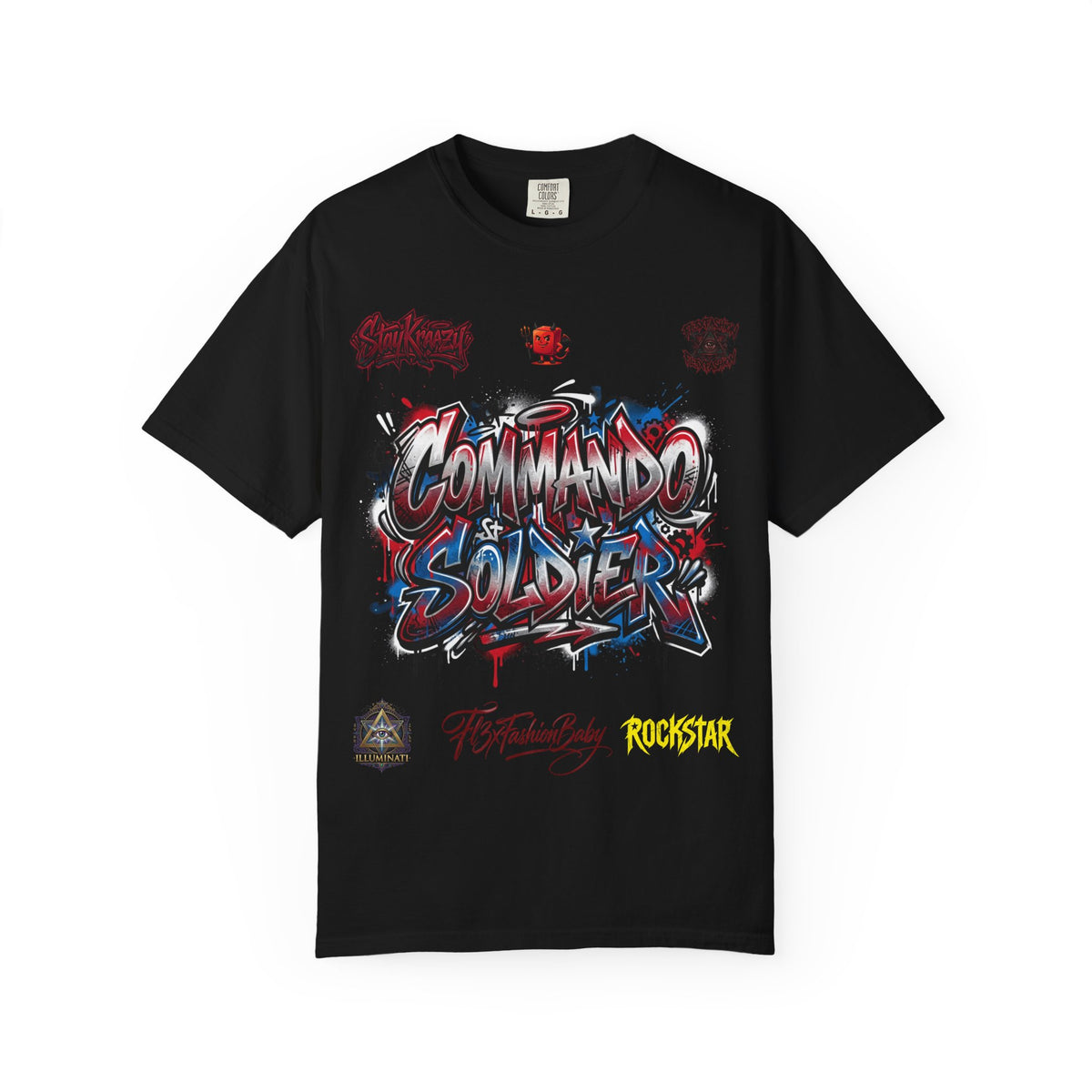 Commando Soldier Graphic T-Shirt — Streetwear Graffiti Design