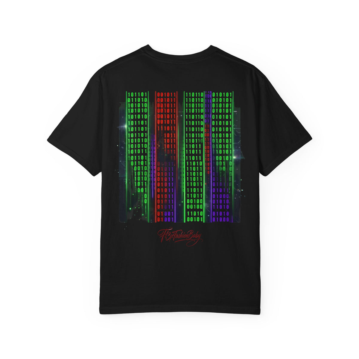 Graphic T-Shirt — Futuristic Cityscape Design with Japanese Calligraphy