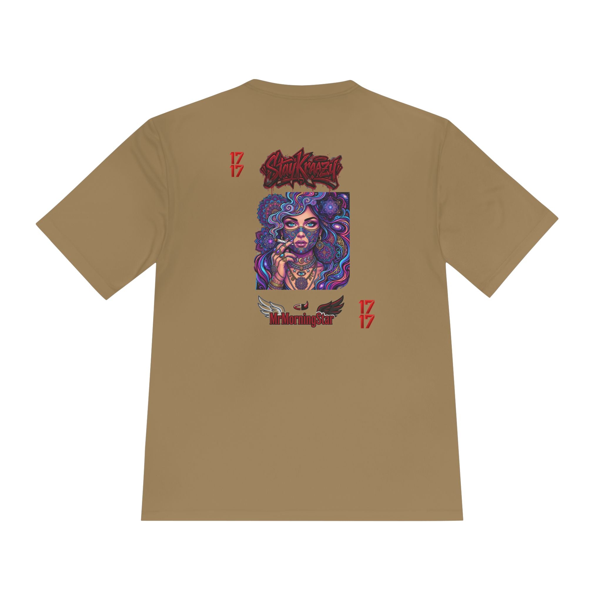 Psychedelic Woman Graphic Tee — Retro Cosmic Portrait Moisture‑Wicking Shirt