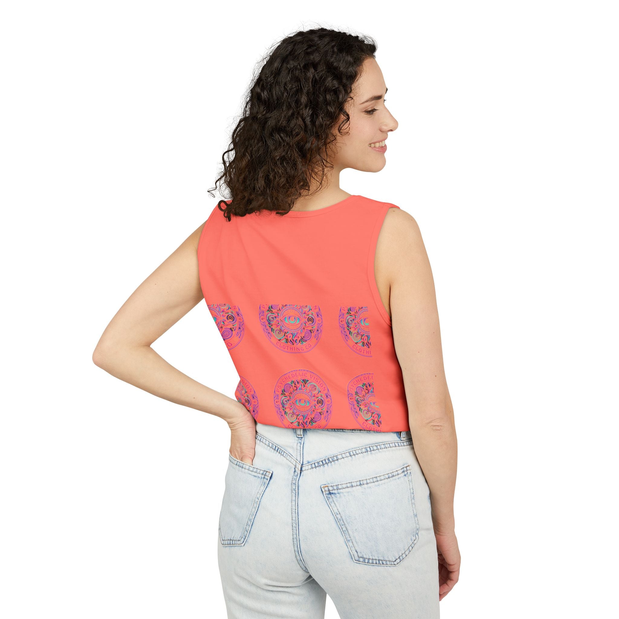 Psychedelic Vision Tank Top — Retro Eye Mandala Graphic