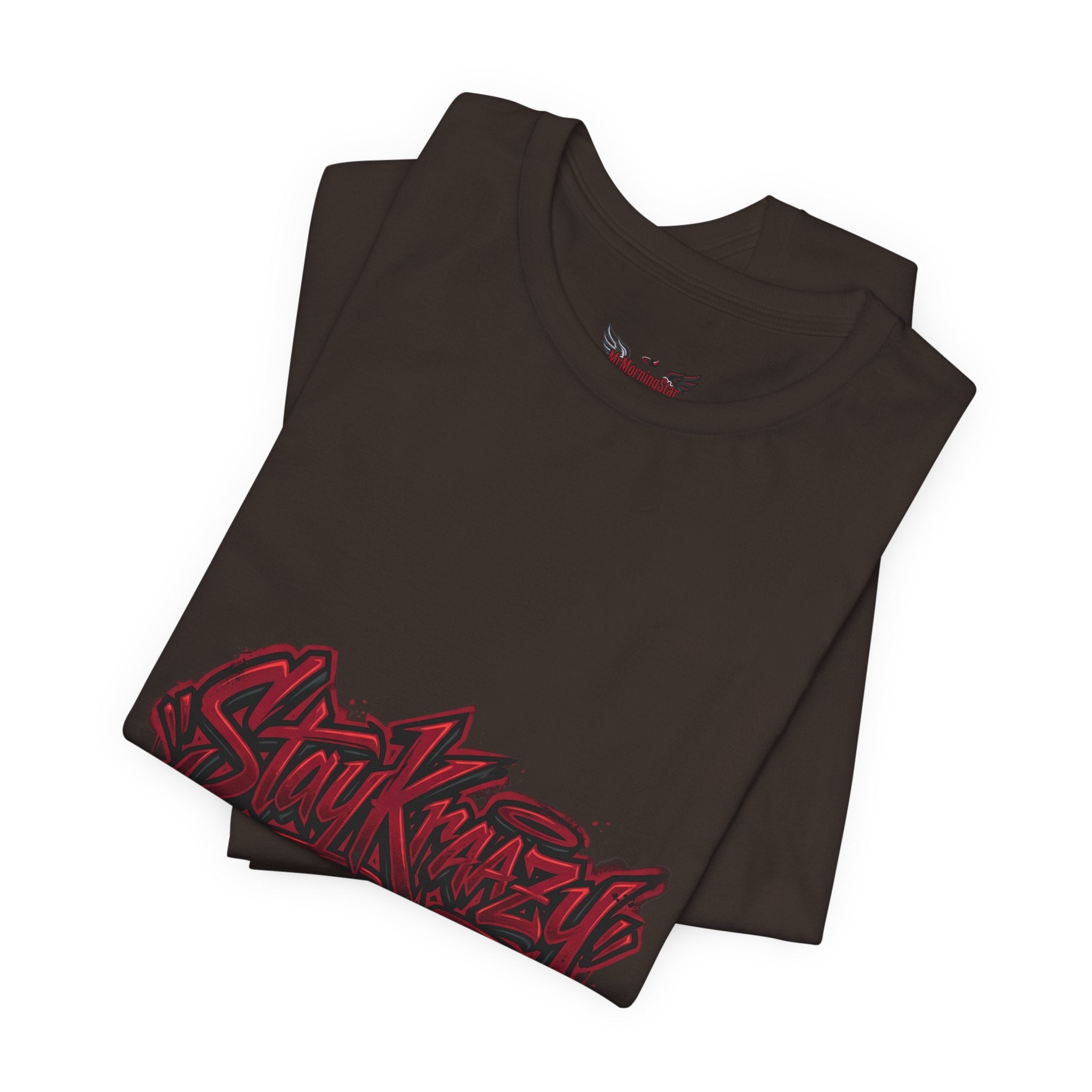 Stay Krazi Graffiti Tee — Red 17 Streetwear T‑Shirt