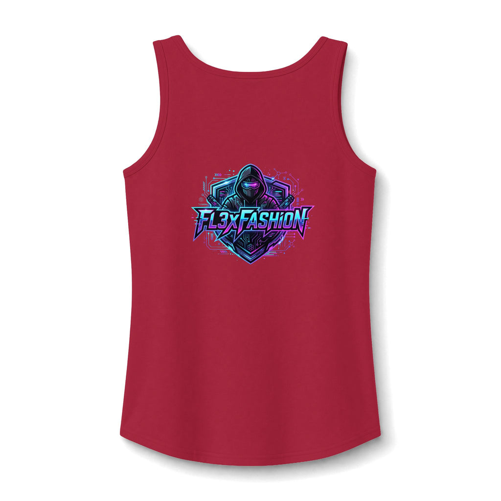 Graphic Gamer Hoodie Tank — 'Flex Fashion' Neon Gamer Logo Women's Tank
