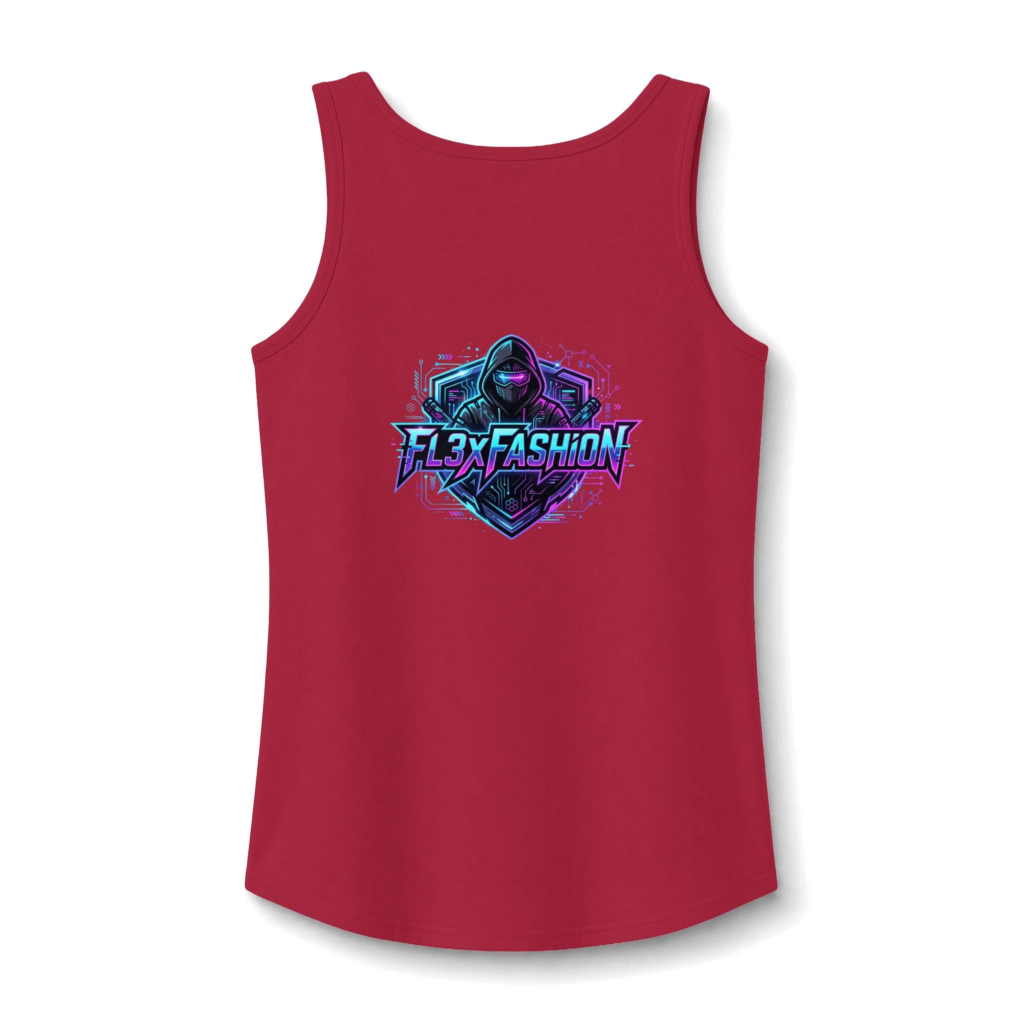 Graphic Gamer Hoodie Tank — 'Flex Fashion' Neon Gamer Logo Women's Tank