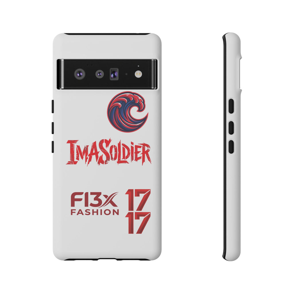 Phone Case — 'ImaSoldier' Red Wave Protective Hard Case