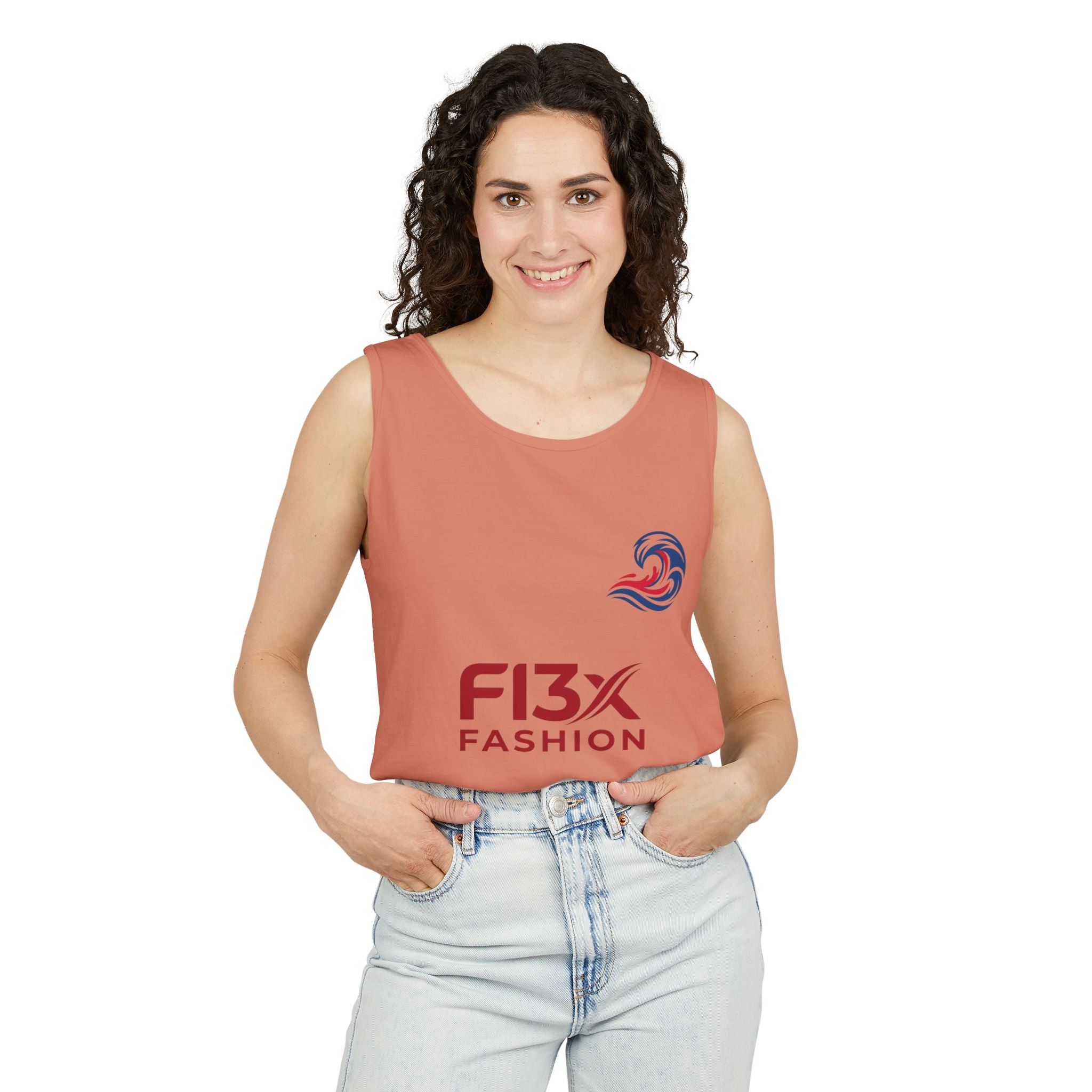 Graphic Tank Top - Colorful Cosmic Woman Illustration