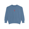 Sweatshirt — Minimal Red "17/17" Chest Logo Garment-Dyed Crew