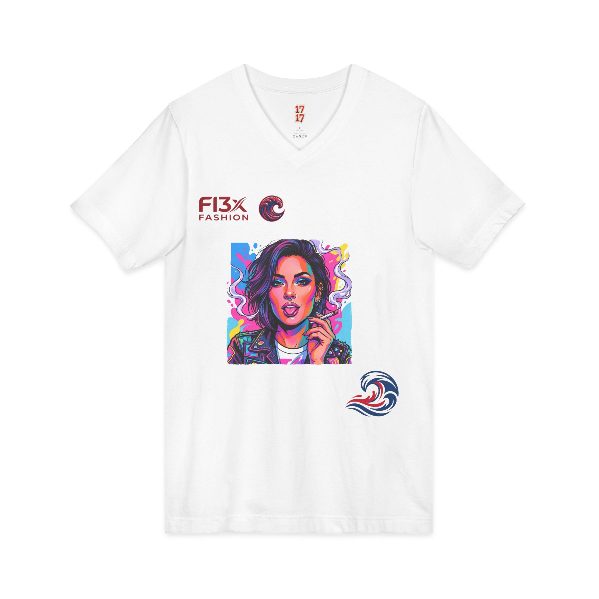 Pop Art Portrait V-Neck Tee — FI3xFashion Graphic T-Shirt