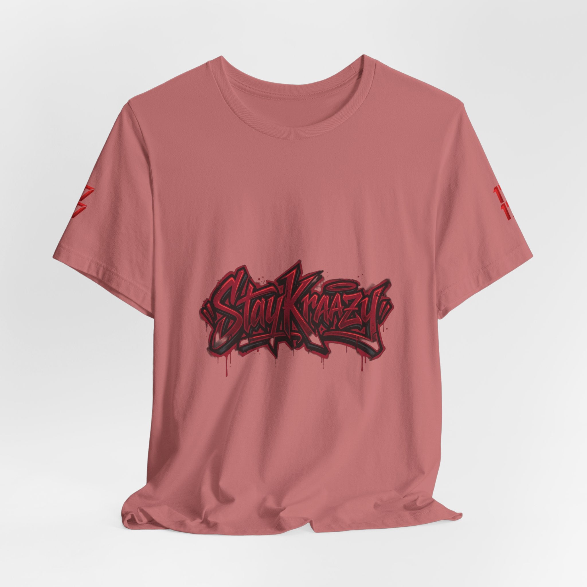 Stay Krazi Graffiti Tee — Red 17 Streetwear T‑Shirt