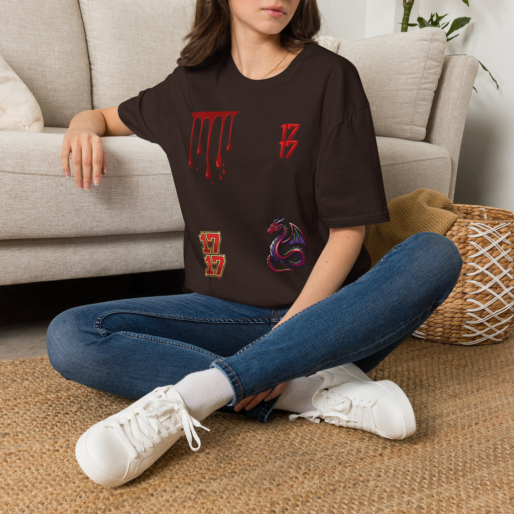 Graphic T-Shirt — Dripping Blood & 17/17 Snake Design