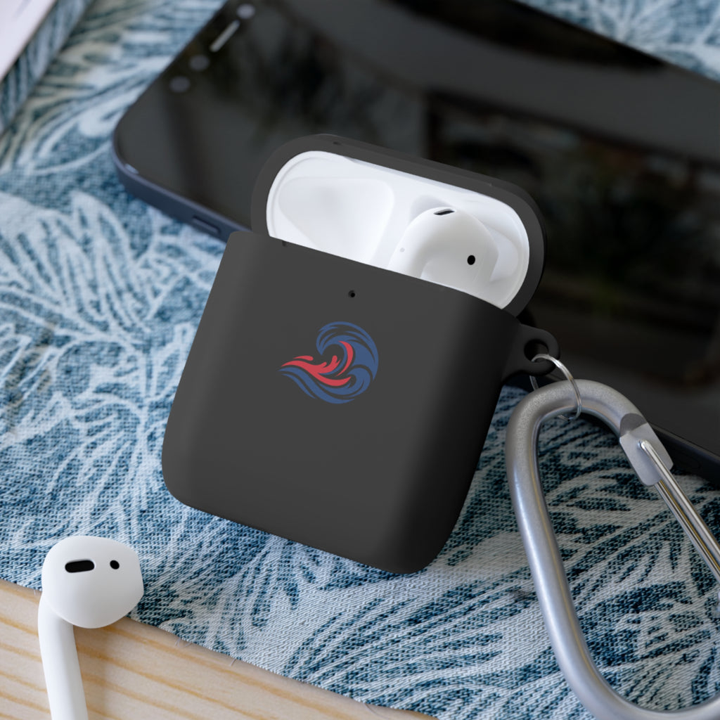 Wave Crest AirPods Case Cover - Patriotic Red White Blue Swirl