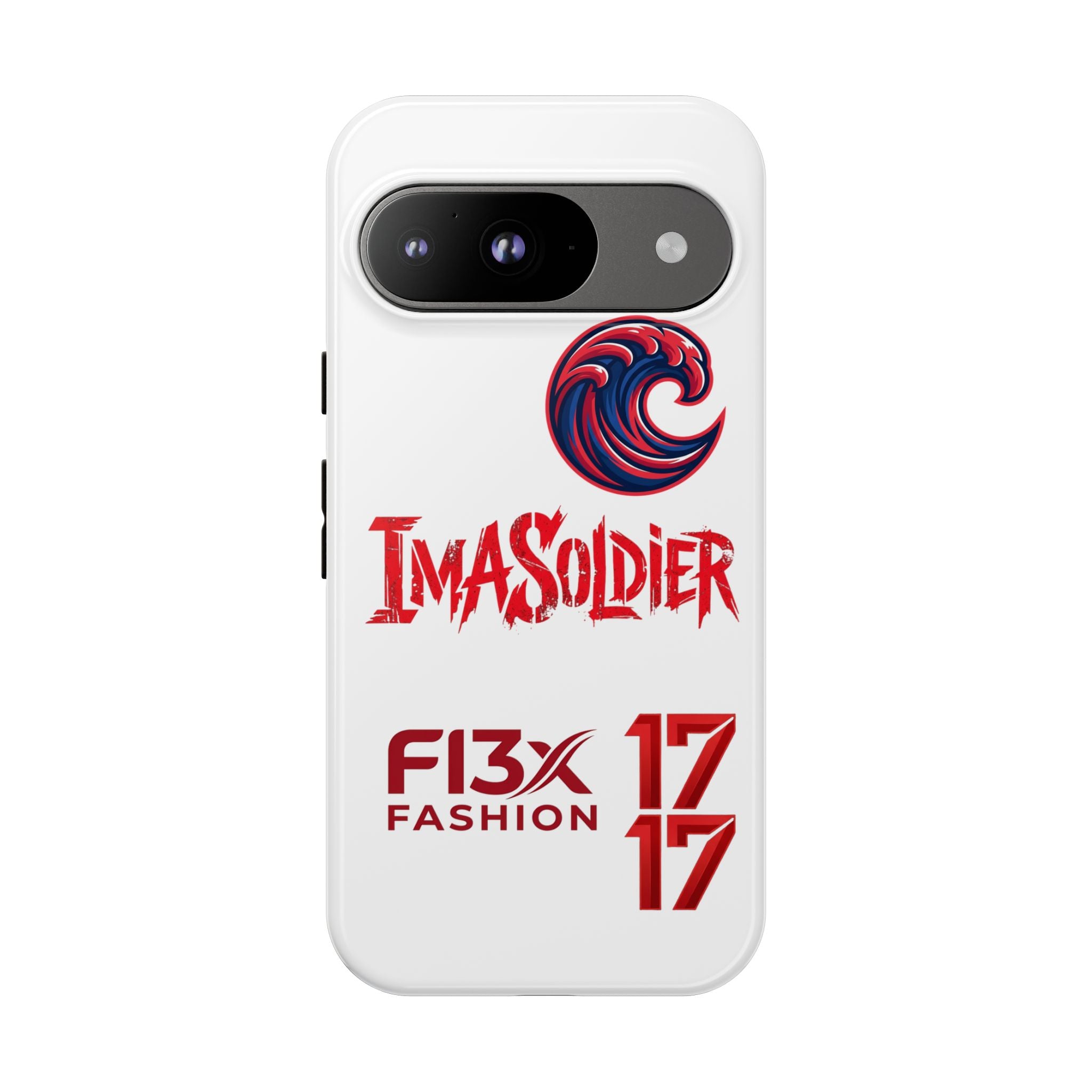 Phone Case — 'ImaSoldier' Red Wave Protective Hard Case