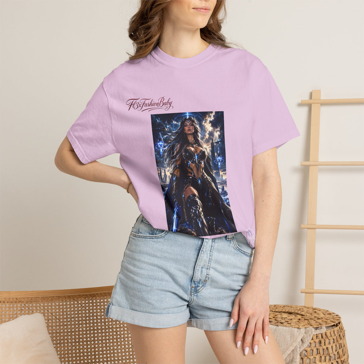 Fantasy Warrior Graphic T-Shirt — "FB7FashionBaby" Logo Tee