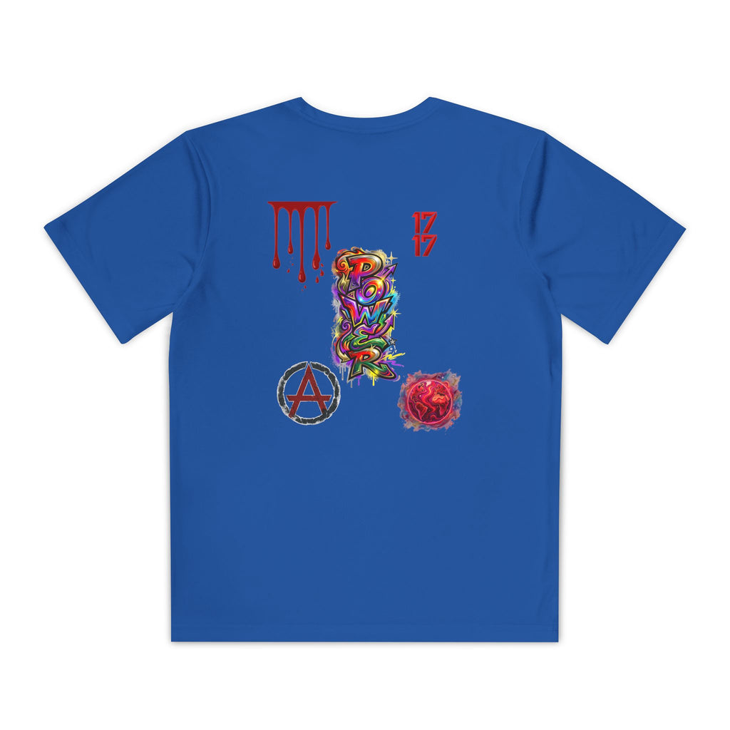 Youth Competitor Tee — Colorful Graffiti Anarchy Graphic T-Shirt