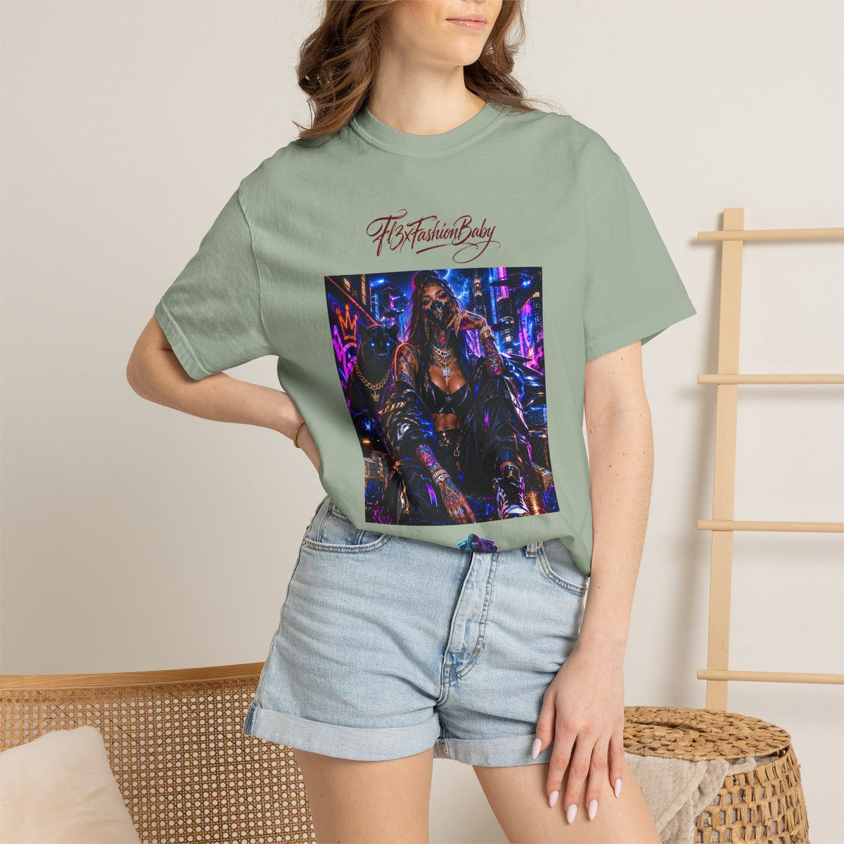 Cyberpunk Nightlife T‑Shirt — “The Fashion Baby” Graphic Tee
