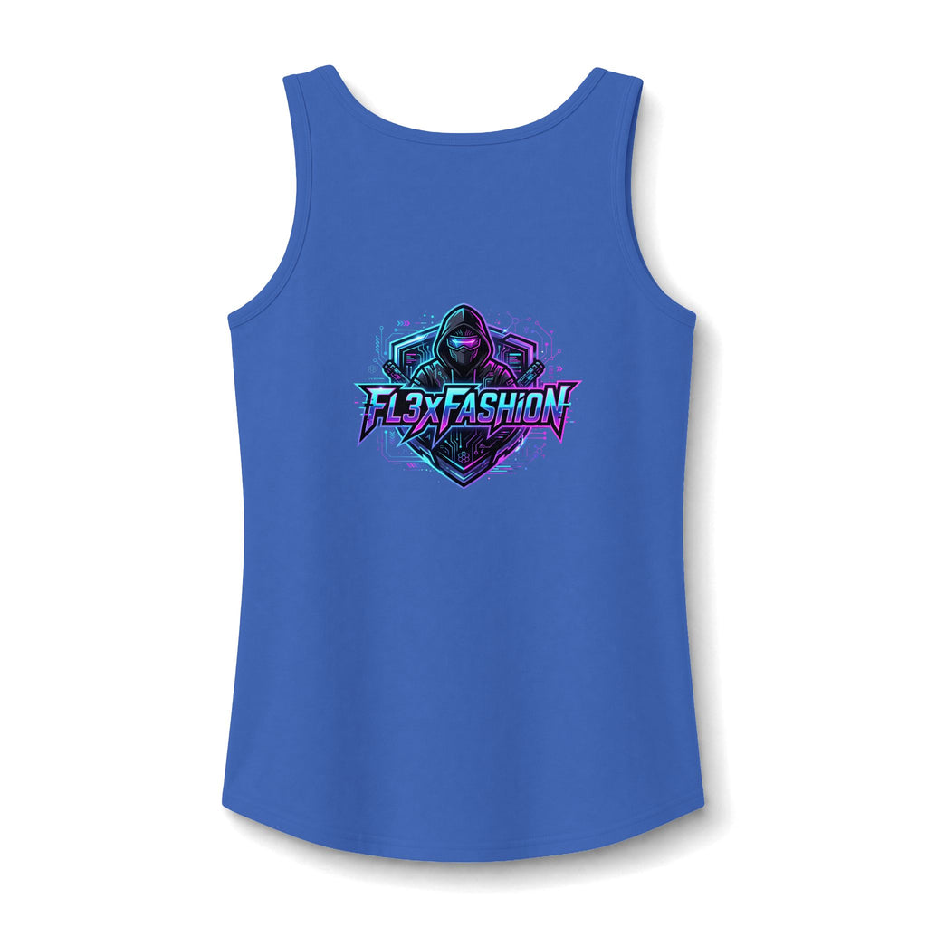 Graphic Gamer Hoodie Tank — 'Flex Fashion' Neon Gamer Logo Women's Tank